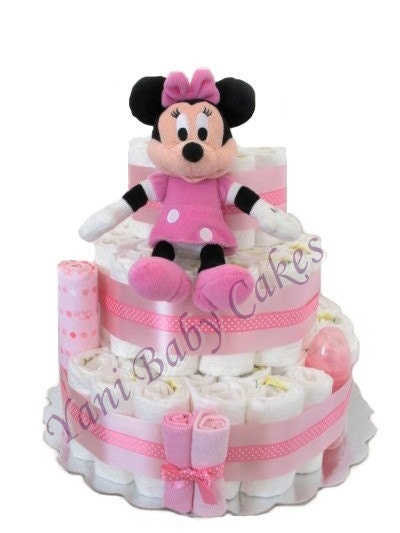 Cake Shower Centerpiece /Disney Minnie Mouse Deluxe Diaper Cake/ Baby ...