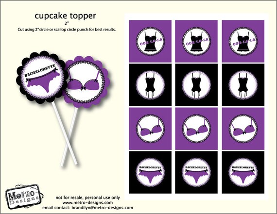 Instant Download - Bachelorette Cupcake Toppers Il_570xn