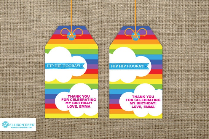 Items Similar To Rainbow Favor Tags Rainbow Birthday Rainbow