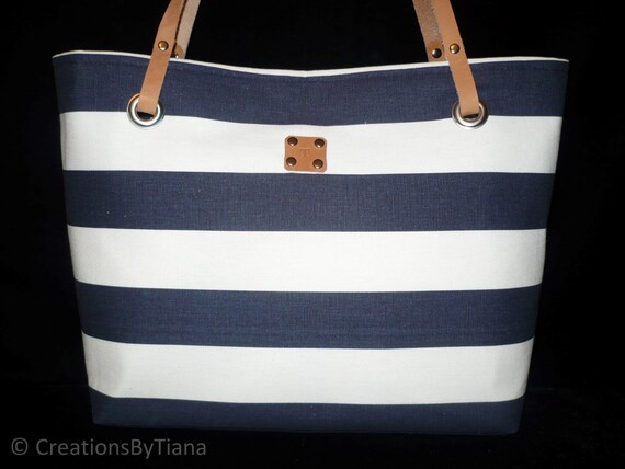 Navy BlueWhite Striped - Canvas Bag - Purse - Nautical - Shoulder Bag ... Navy BlueWhite Striped - Canvas Bag - Purse - Nautical - Shoulder Bag ...
