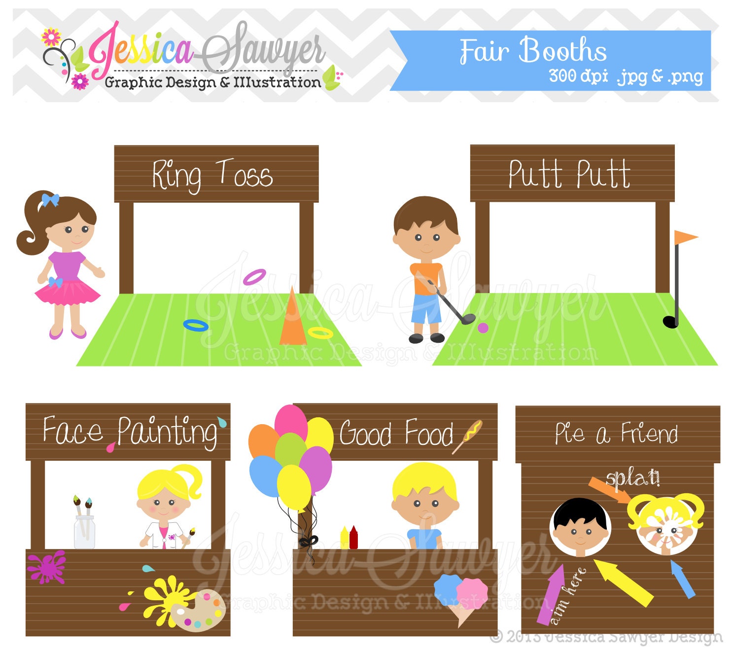 INSTANT DOWNLOAD, booth clipart, fair clip art, school carnival, for commercial use, personal use, flyers, invitations Il_570xn