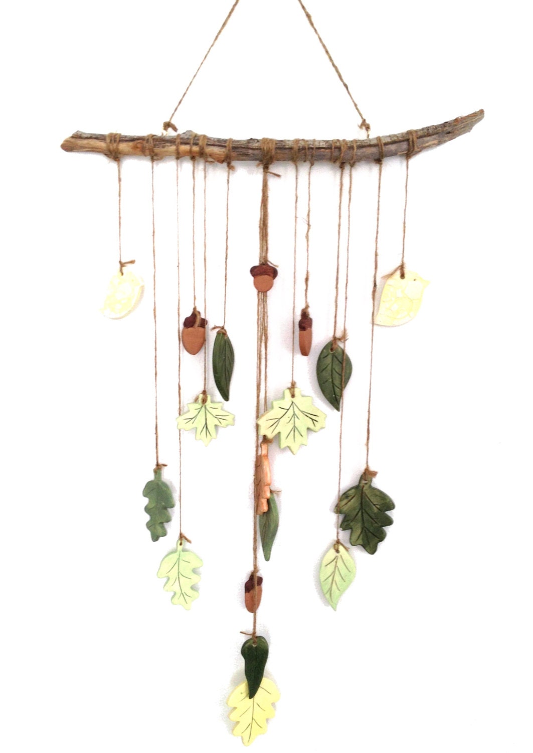 Fall Leaves Wind Chime Porcelain Ceramic Large Beautiful Sounds READY TO SHIP - MuddyHeart
