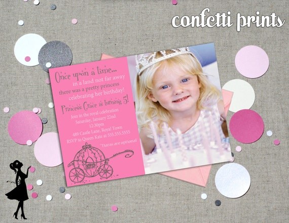 Birthday Invitation / Photo Card - PRETTY PRINCESS Printable Il_570xn