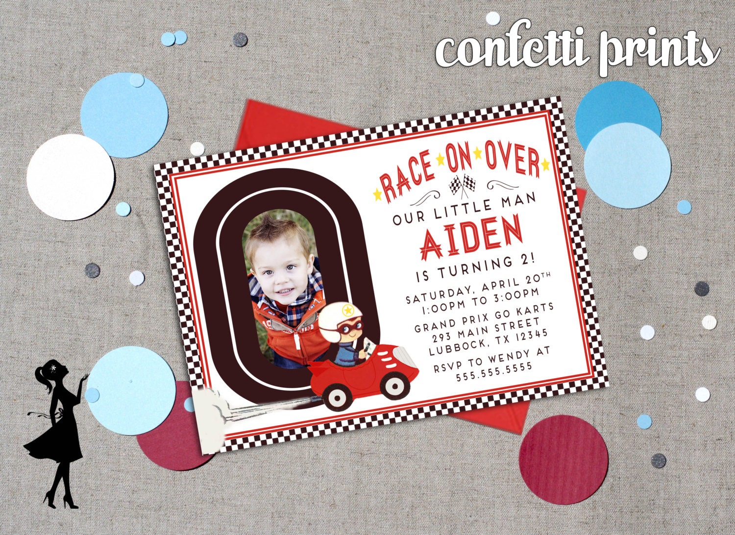 Photo Birthday Invitation - RACE ON OVER Il_570xn
