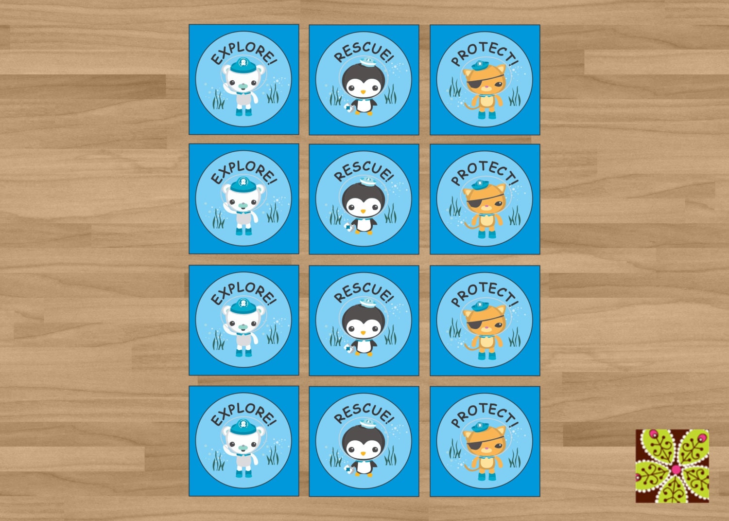 INSTANT DOWNLOAD - Printable Octonaut Stickers or Gift Tags (Great to be used as Party Favor Tags or even Cupcake Toppers) Il_570xn