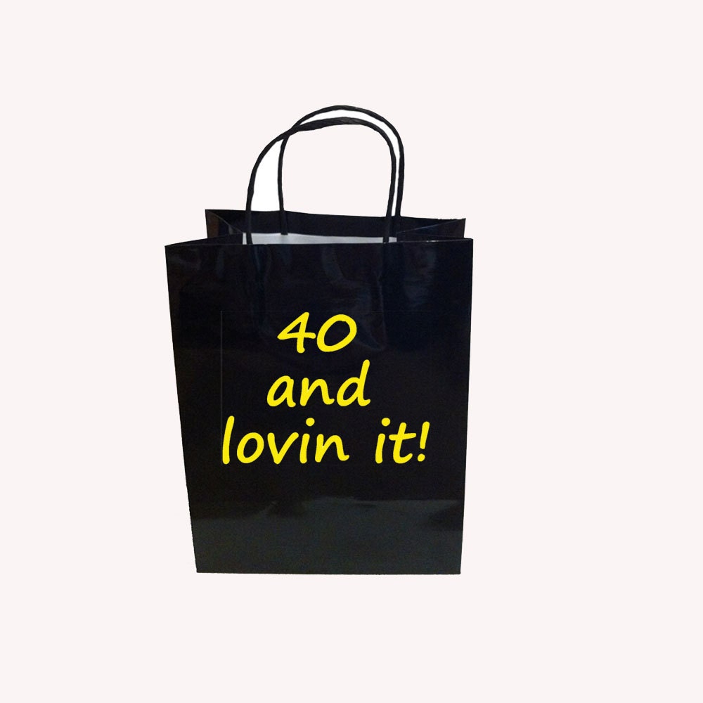 Items similar to 40th Birthday Party Gift Favor Bags Medium Black Set