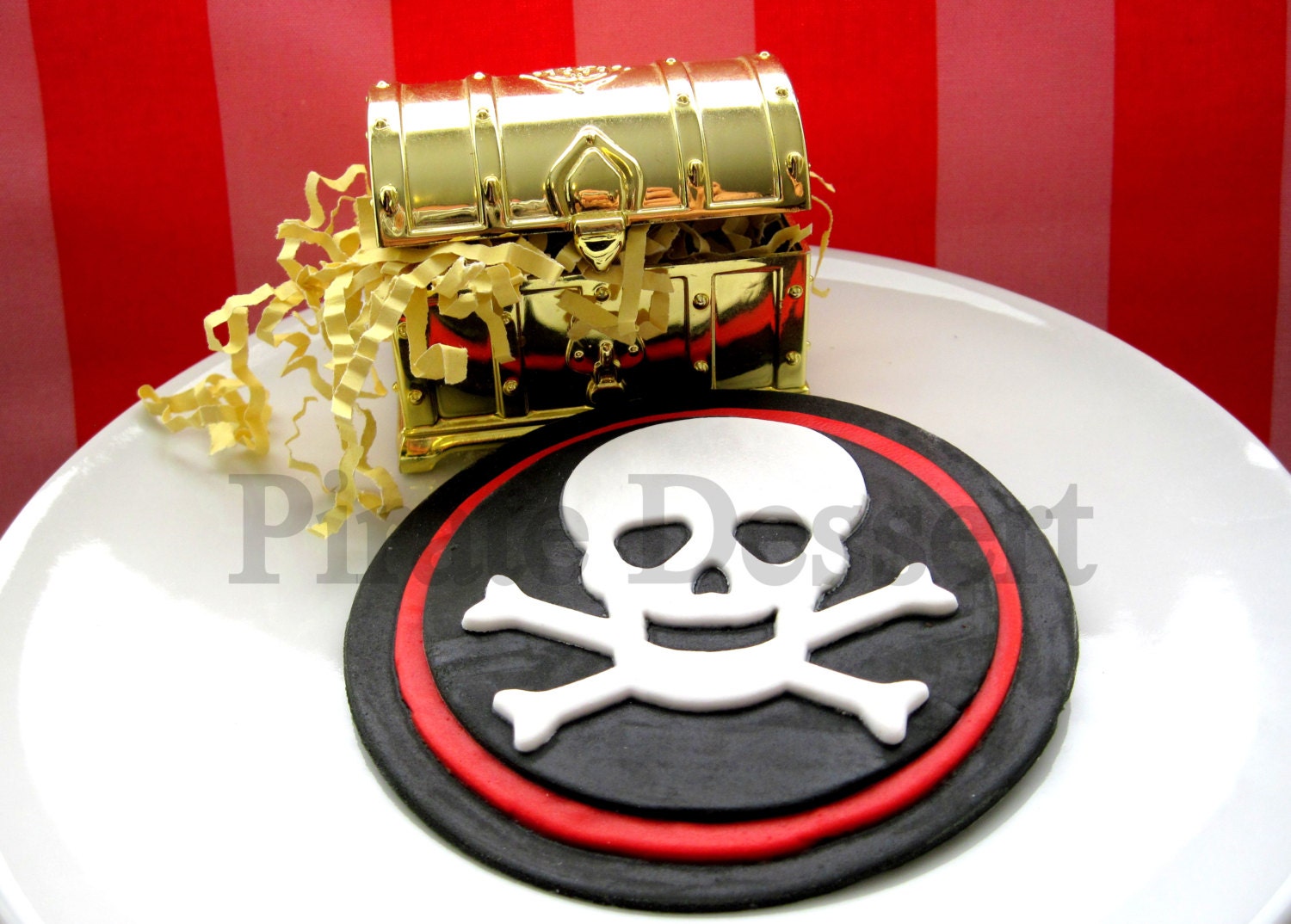 Edible Cake Topper PIRATE SKULL And Cross Bones By