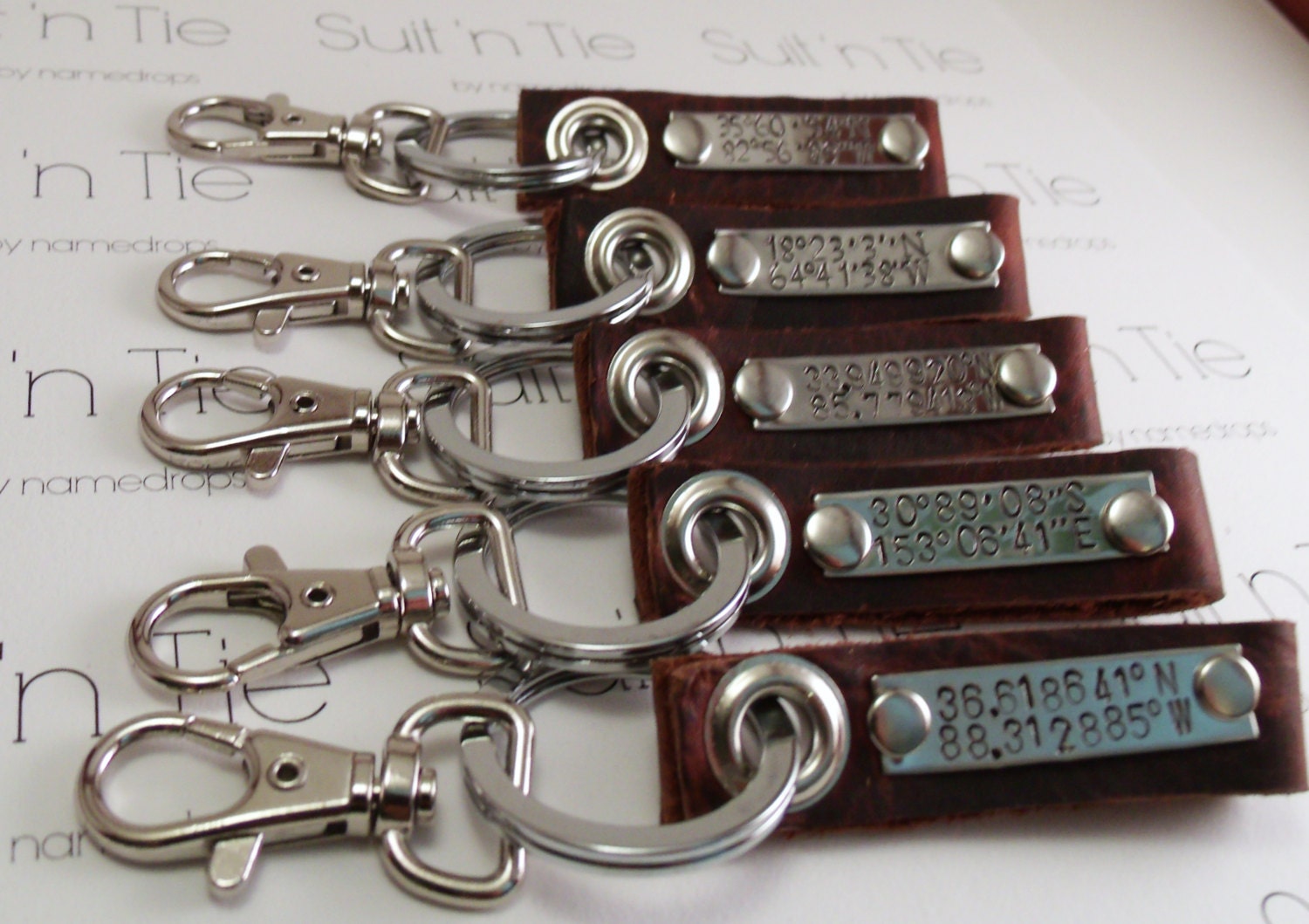 Personalized Leather Key Chain MenAnniversaryFather's by Namedrops