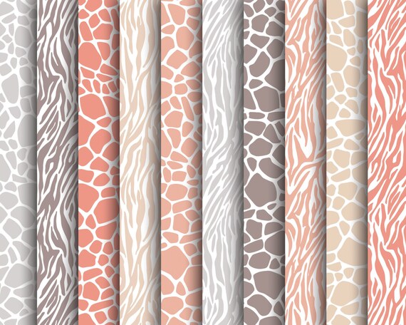 60% OFF SALE Digital Papers Scrapbook Papers for Girls Birthday Supplies Paper Supplies Animal Print Safari Papers Il_570xn