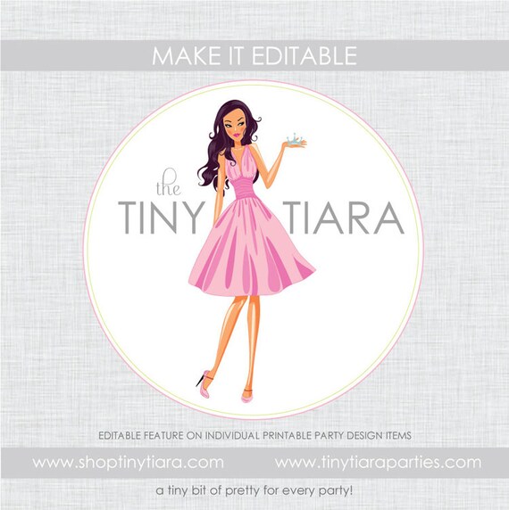 Make It Editable Add On : Printable Party Desgins by The Tiny Tiara Il_570xn