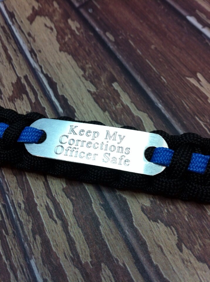 Keep My Corrections Officer Safe Thin Blue Line by CJWOODCRAFTS