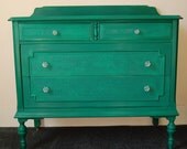 Primitive Country Chic Green Dresser / Baby Changing Station / Buffet - Daniscustomdesigns