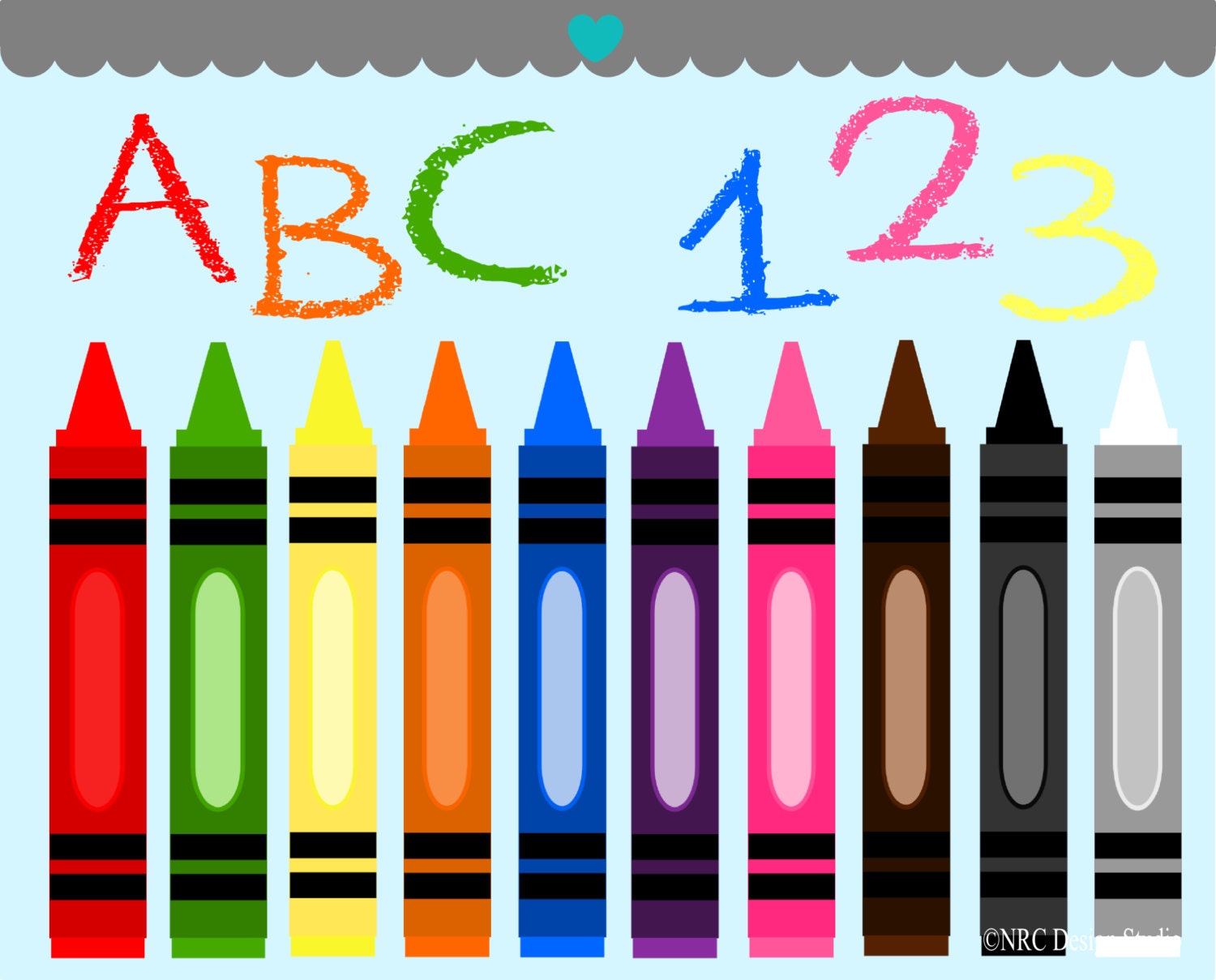 WINTER SALE - School Clip Art - Crayons Clip Art - Digital Crayons Clipart Il_570xn