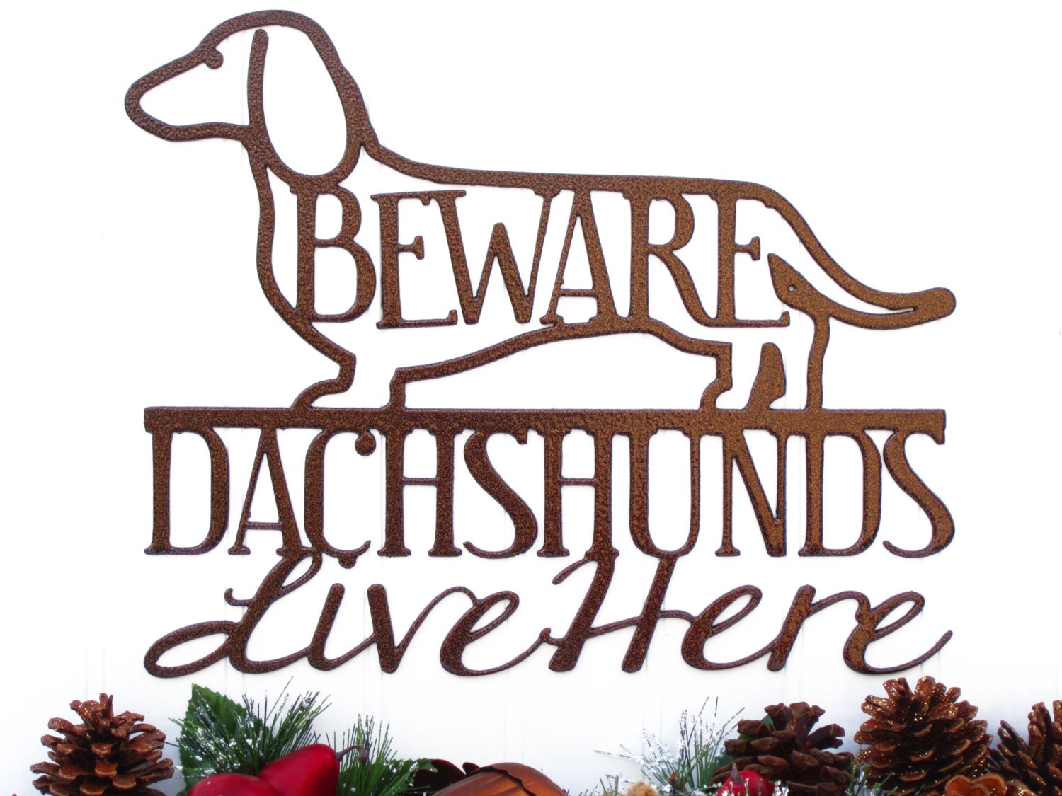 Copper Dachshund Metal Wall Art - Weiner Dogs, Dachshunds, Door Signs, Dachshund Gifts, Toy Dogs, Wall Art, Dog Breeds, Dogs, Signage, Signs - RefinedInspirations