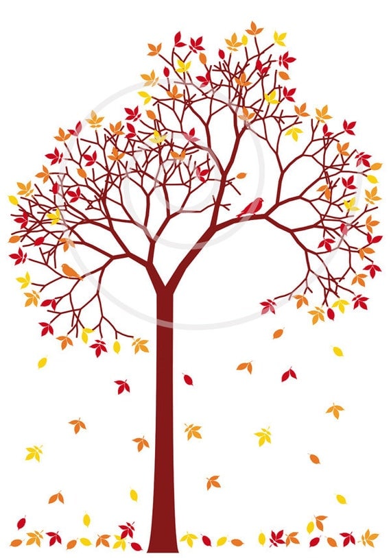 free clip art leaves falling tree - photo #6
