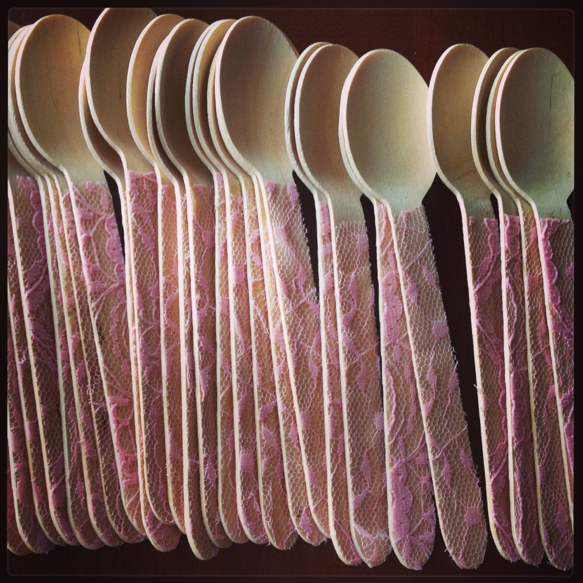 24 Wooden Forks or Spoons- Lace Il_570xn
