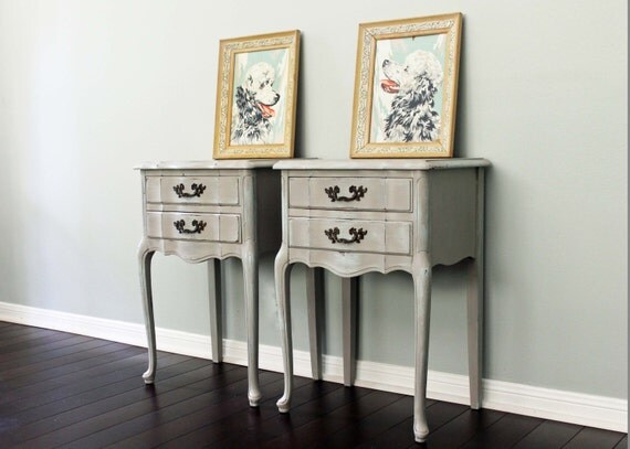 Vintage Painted French Provincial Nightstands by UptownHeirloomCo
