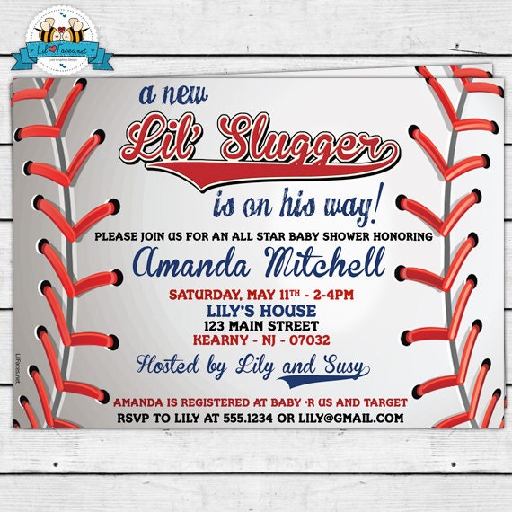 Baseball Baby Shower Party Invitation - Invite Card - All Star Baby ...