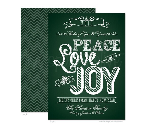 Chalkboard Typography Christmas Cards - DIY Printable or Printed Invitations Il_570xn