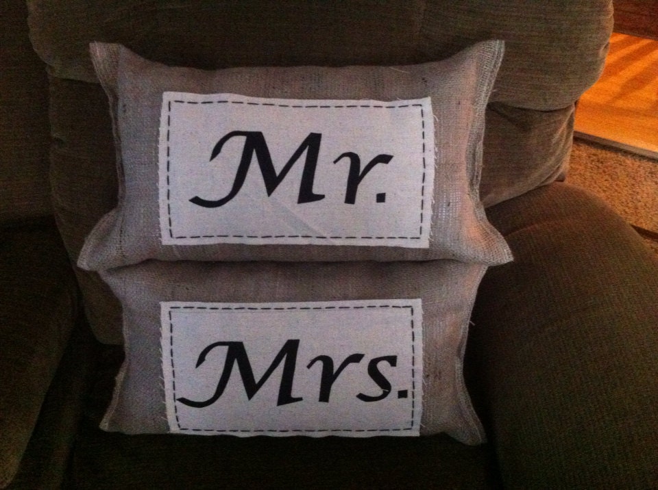 Mr. & Mrs. Pillows by CoalCountryGathering on Etsy