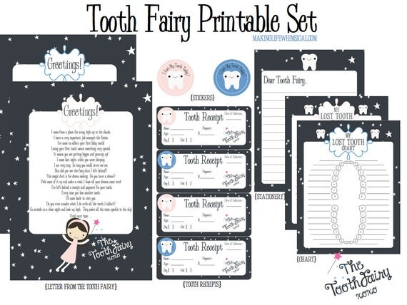 Whimsical Tooth Fairy Printable Set by MakingLifeWhimsical