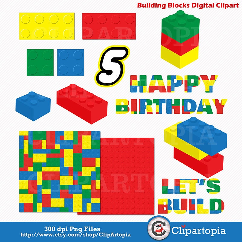 Building Blocks Digital Clipart / Digital Clip art for Personal and Commercial Use Il_570xn
