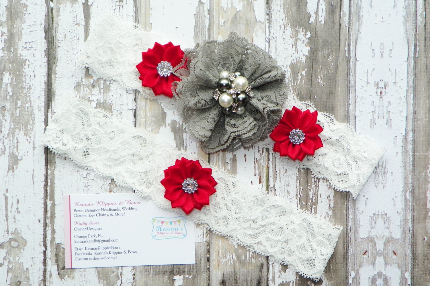 Grey and Red Wedding Garter Set, Burgundy and Grey Garter Set, Teal and Grey Garter Set, Keepsake Garter, Winter White Lace, Holiday Wedding