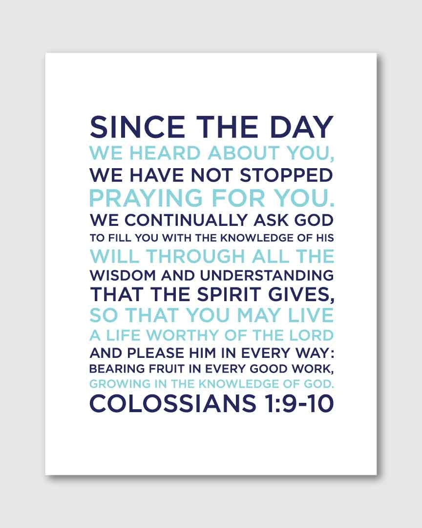 Colossians 1910 Boy Nursery Bible Verse Art Nursery by DesignGem