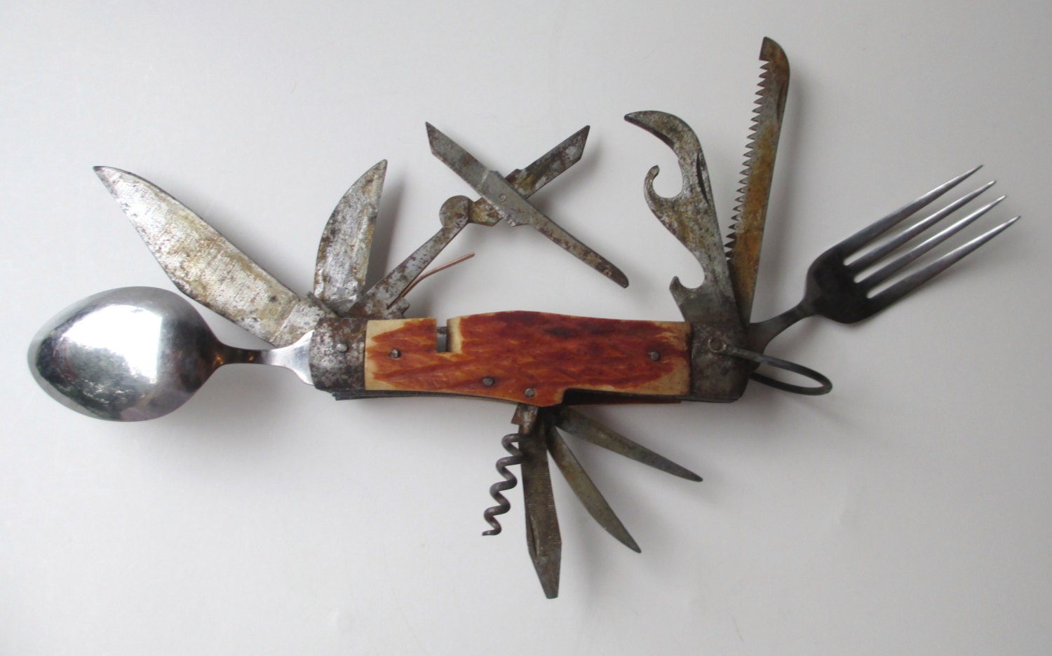 Vintage KNIFE CAMPING MILITARY Utility Hobo by TREASUREandSUCH