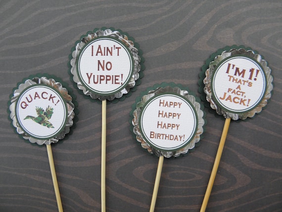 12 Duck Dynasty Inspired Cupcake Toppers- Male or Female