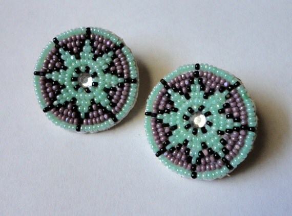 Small Round Star Native American Style Beaded by AlphaMelsBeadwork