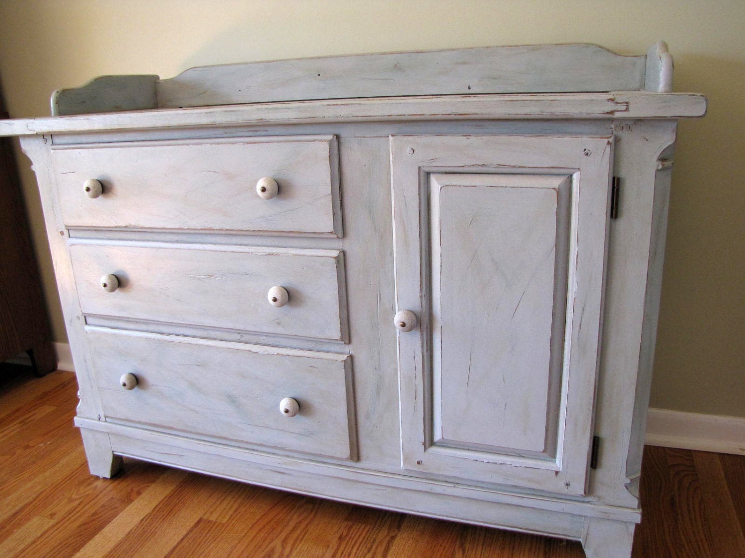 Hand Painted Dry Sink or Changing Table by TurnedAroundTreasure