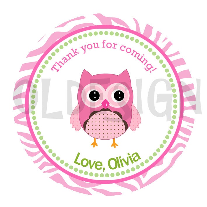 Owl sticker . 2 Inch Circles. Stickers, Cupcake Topper, Tags, great for birthday partys. Digital file Il_570xn