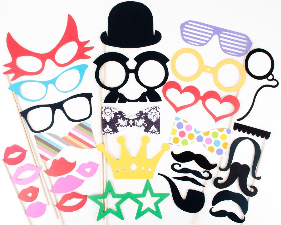 Photo Booth Props Wedding PhotoBooth Props on Sticks with 1 FREE