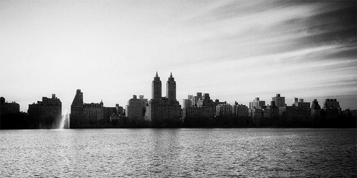 Skyline silhouette, black and white photography, new york city, nyc art, new york skyline, manhattan, buildings, photo art, city art, urban