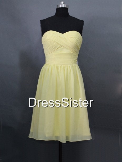 Bridesmaid Dress - Yellow Bridesmaid Dress / Short Bridesmaid Dress / Yellow Wedding Dress / Yellow Party Dress / Prom Dress Yellow