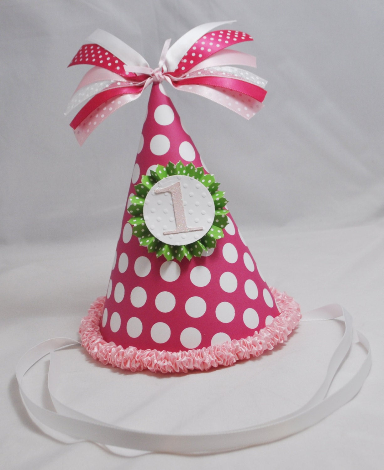 1st-birthday-party-hat-girl-pink-and-green-by-cardsandmoorebyterri