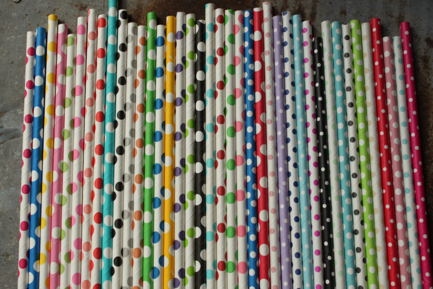 Polka Dot Straws -- Assorted Colors-- you choose -- set of 100 Il_570xn