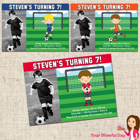 PRINTABLE Boy Soccer Party Invitation Il_570xn