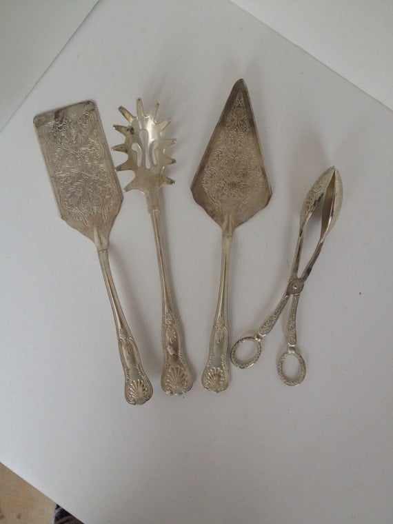 Silver of Serving by Etsy Utensils silver serving 4 utensils vintapod on Set