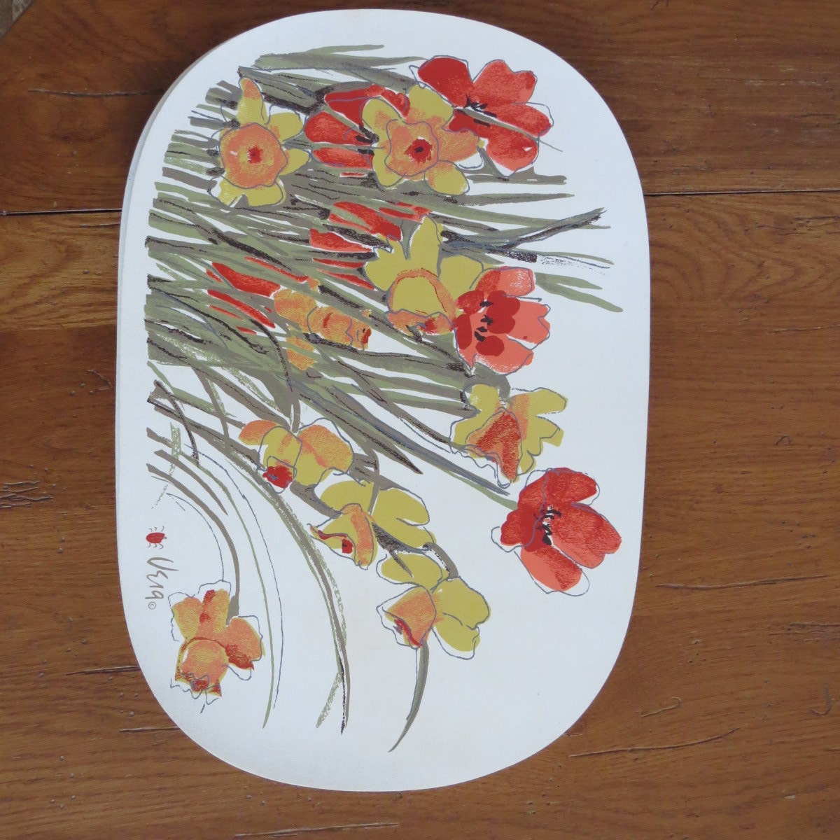 Vintage Vera Neumann Vinyl Placemats Set of 7 by