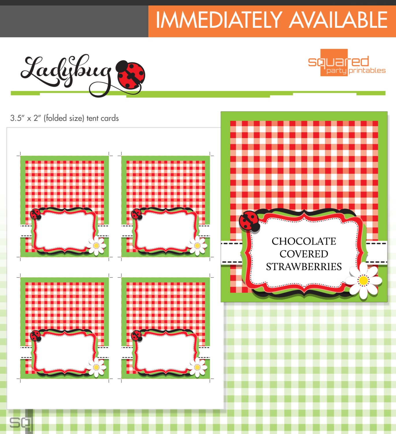 Ladybug Printables - Blank Buffet Labels - Tent Cards - Place Cards - DIY - Do-It-Yourself Printable - Red Ladybug - Instant Download Il_570xn