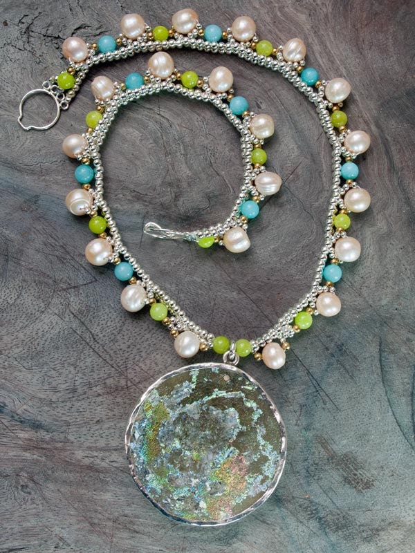 Authentic Roman glass necklace Ancient Rome by SPIRALEROUGE