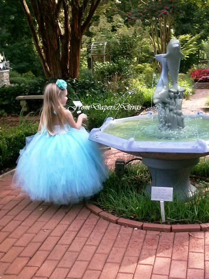Tiffany Blue Flower Girl Aqua Flower Girl Tutu Dress  All Sizes This Listing - FromDiapers2Divas