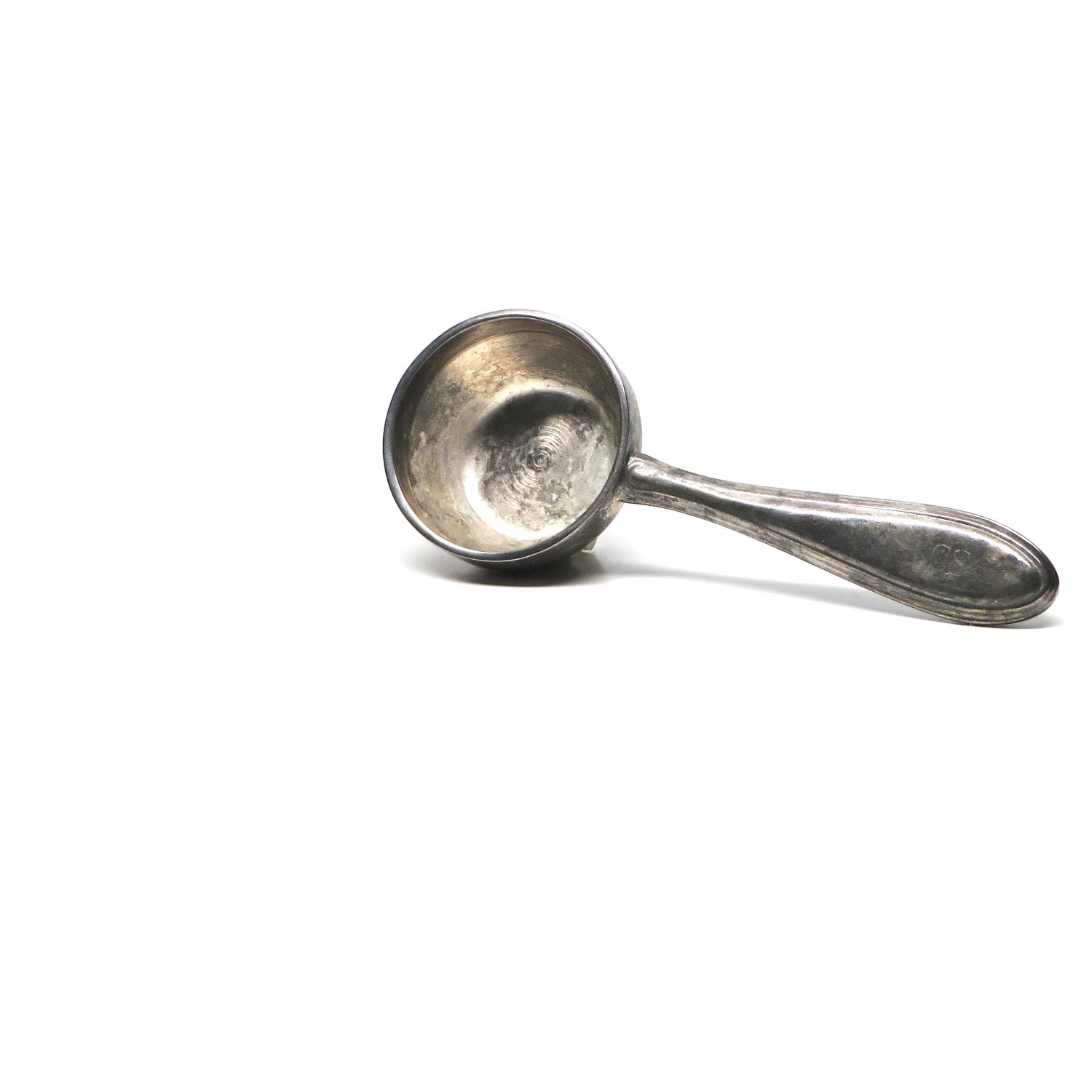 Vintage Scoop Silver Plated Coffee Scoop Monogram by hensfeathers