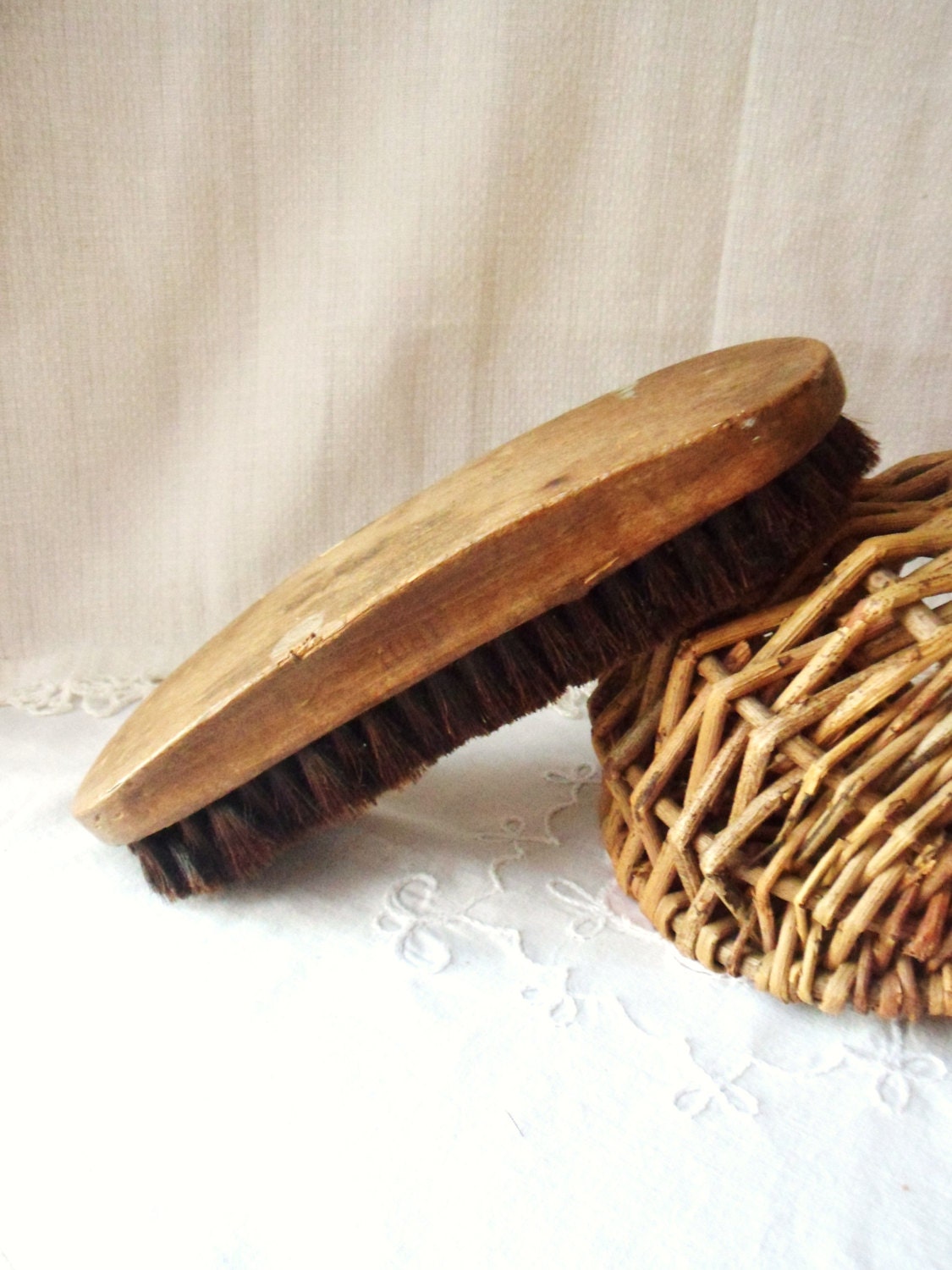 Antique Clothes Brush Horse Hair Lint Brush by MountainThyme1