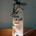 Pre-Order Halloween Bats Lighted Wine Bottle Hand Painted Bottle of Boos Spooky Ghosts Black Cat Night Light Frosted Glass Accent Lamp