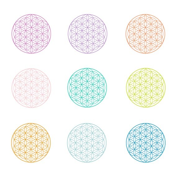 Instant Download // Digital Flower Clip Art // Sacred Geometry Clipart // Nature Clipart, Flower Floral Scrapbook Elements Il_570xn