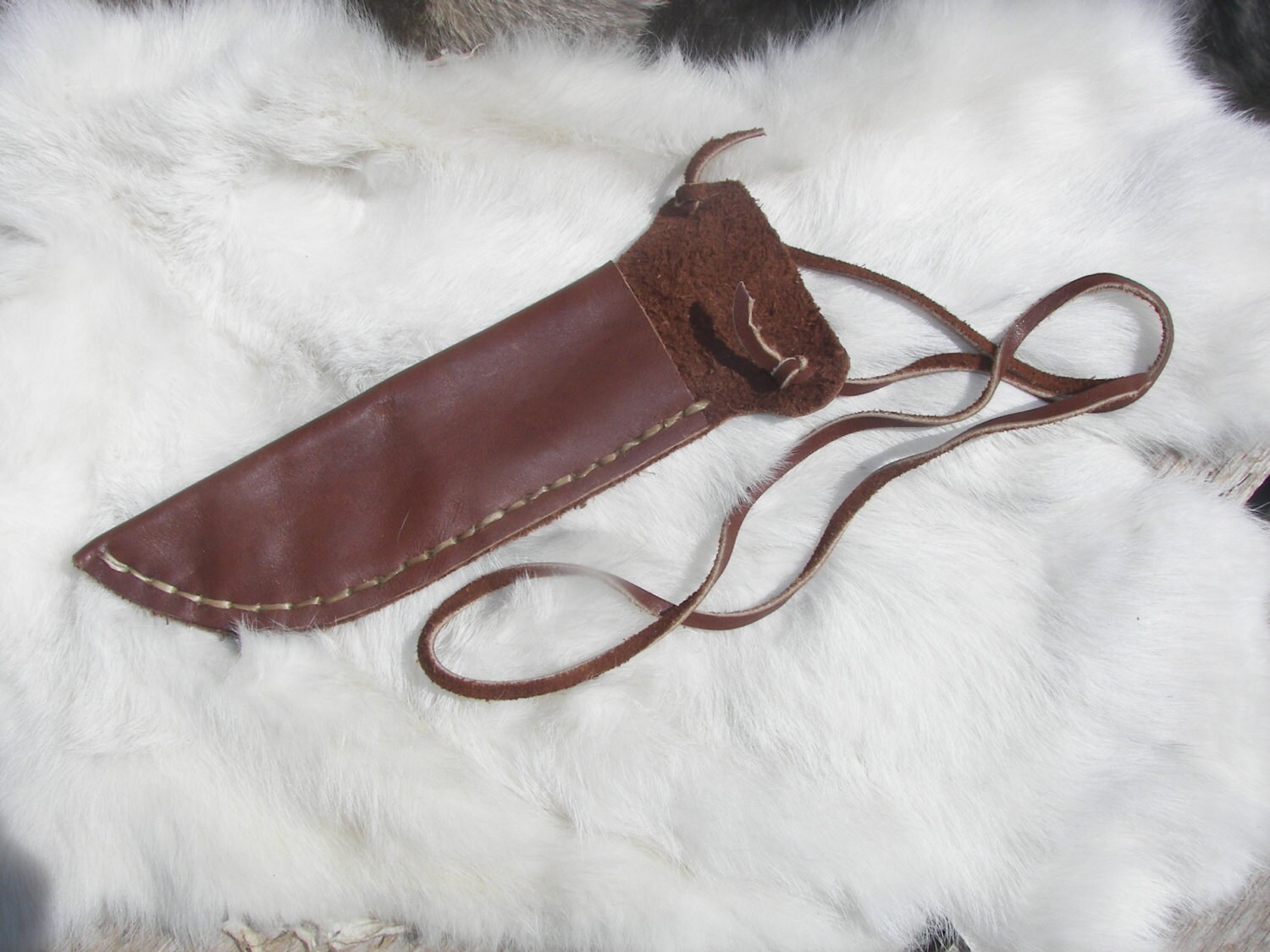 Handmade Leather Neck Knife Sheath by Heidi by ClausonTrading