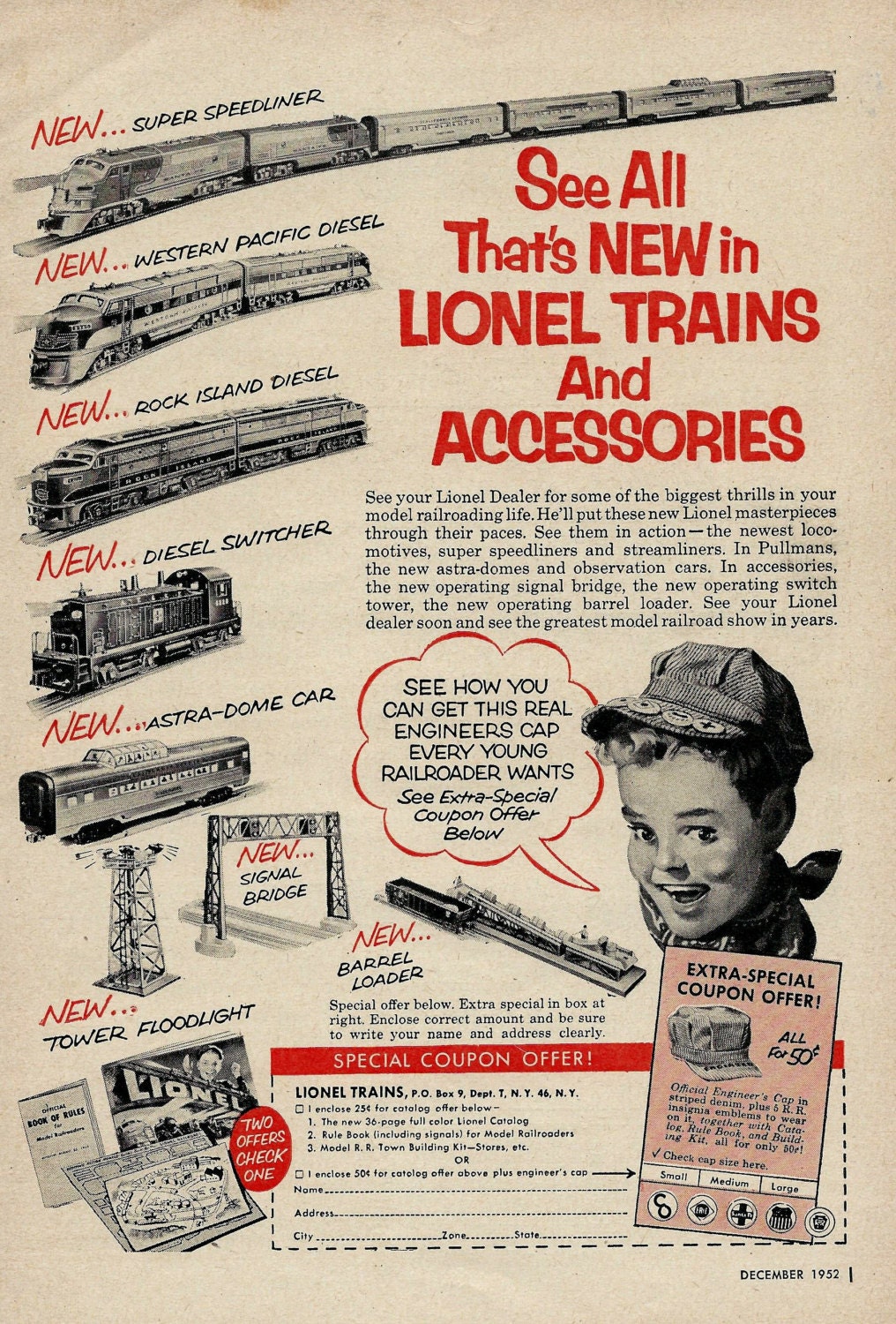 Vintage Lionel Train Ad - 1950's Toys and Games - Toy Model Railroad 